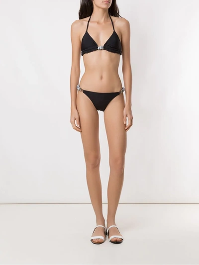 Shop Amir Slama Rope Trim Bikini Set In Black