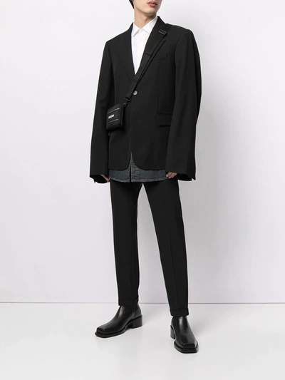 Shop Balenciaga Oversized Layered Blazer In Black