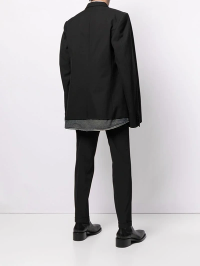 Shop Balenciaga Oversized Layered Blazer In Black