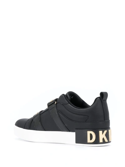 Shop Dkny Studz Buckled Low-top Sneakers In Black