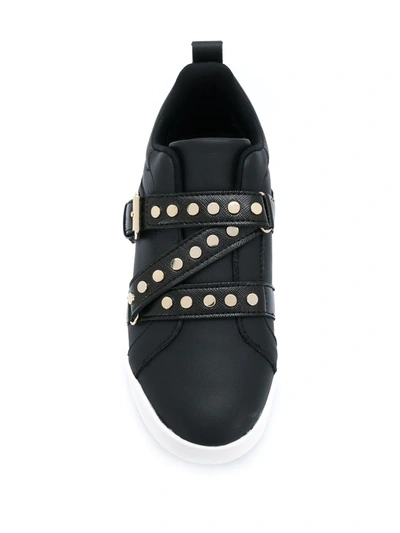 Shop Dkny Studz Buckled Low-top Sneakers In Black