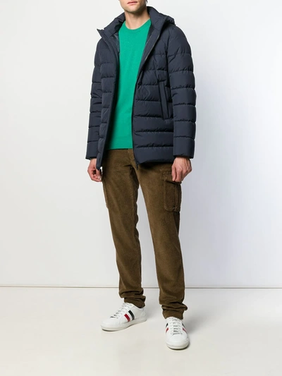 Shop Herno Hooded Puffer Jacket In Blue