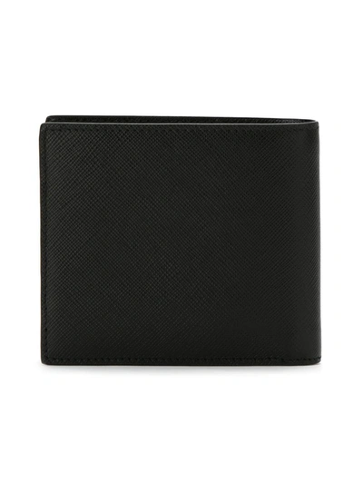 Prada Logo Plaque Bi-fold Wallet In Black