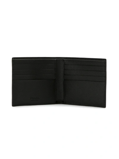 Shop Prada Logo Plaque Bi-fold Wallet In Black