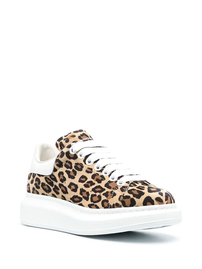 Shop Alexander Mcqueen Oversized Leopard-print Sneakers In Neutrals