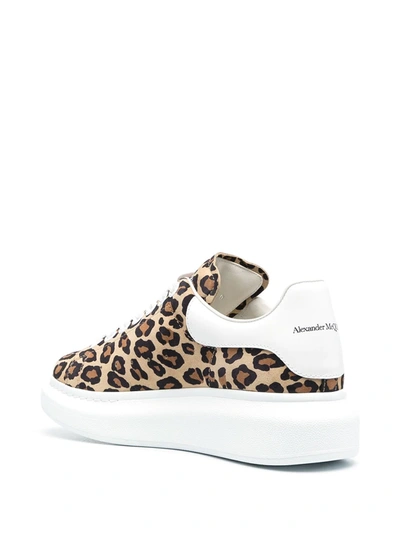 Shop Alexander Mcqueen Oversized Leopard-print Sneakers In Neutrals