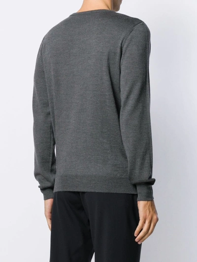 Shop Apc Slim-fit Crew Neck Pullover In Grey
