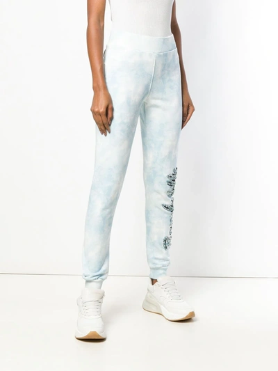 Philipp Plein Beverly Hills Crystal Embellished Track Pants In Blue
