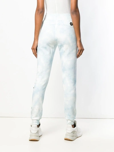 Shop Philipp Plein Beverly Hills Crystal Embellished Track Pants In Blue