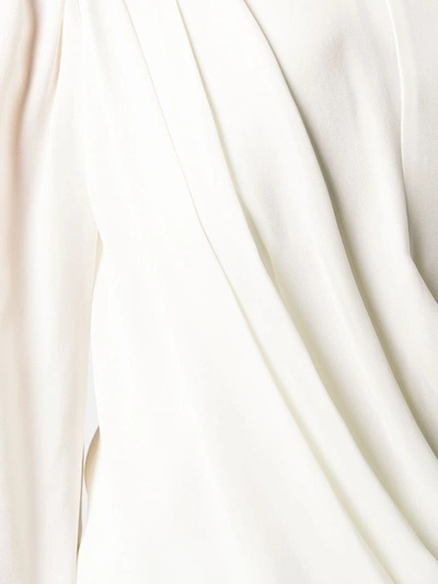 Shop Michael Michael Kors Wrap-style Long Sleeve Blouse In Neutrals