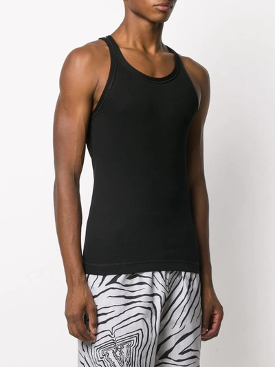 Shop Dolce & Gabbana Fine-rib Cotton Tank Top In Black