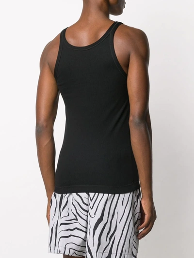 Shop Dolce & Gabbana Fine-rib Cotton Tank Top In Black