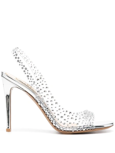 Shop Alexandre Vauthier Clara Crystal-embellished Sandals In Silver