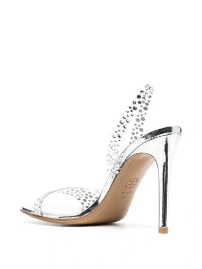Shop Alexandre Vauthier Clara Crystal-embellished Sandals In Silver