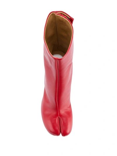 Shop Maison Margiela Tabi Boots In Red