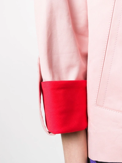Shop Marni Boxy Colour-block Jacket In Pink