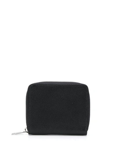 Shop Maison Margiela Zip-around Grainy Leather Wallet In Black