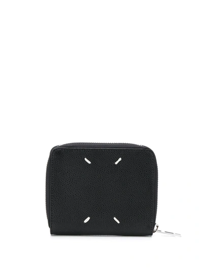 Maison Margiela Black Deerskin Zip-around Wallet In Black