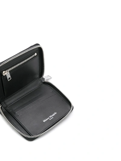 Maison Margiela Black Deerskin Zip-around Wallet In Black