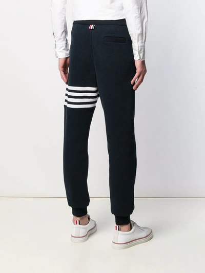 Shop Thom Browne 4-bar Waffle Stitch Track Pants In Blue