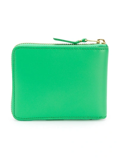 Shop Comme Des Garçons Play Zipped Mini Wallet In Green