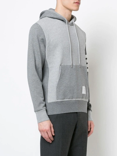 Shop Thom Browne 4-bar Tonal Fun-mix Hoodie In Grey