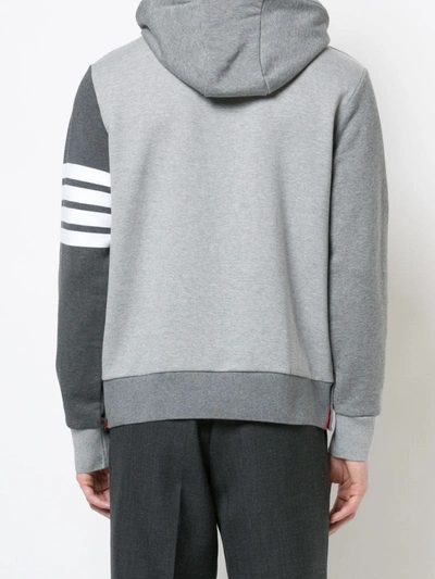 Shop Thom Browne 4-bar Tonal Fun-mix Hoodie In Grey