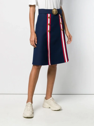 Shop Gucci A-line Skirt In Blue