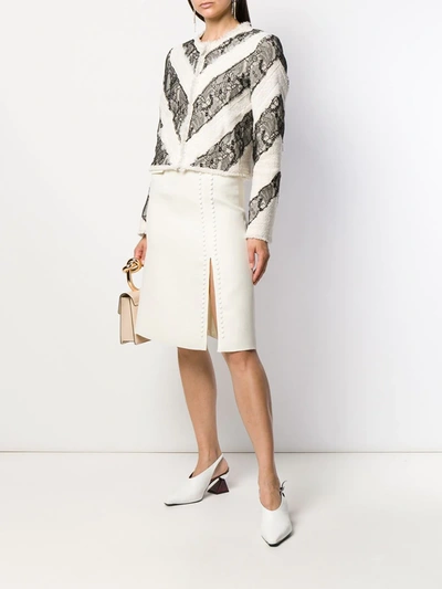 Shop Giambattista Valli Stud-embellished Midi Skirt In White