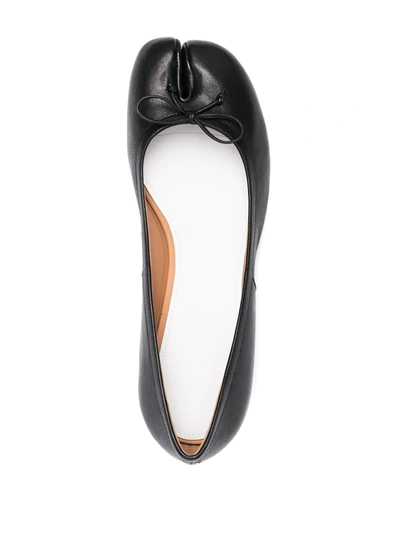 Shop Maison Margiela Tabi 30mm Leather Ballerina Pumps In Black