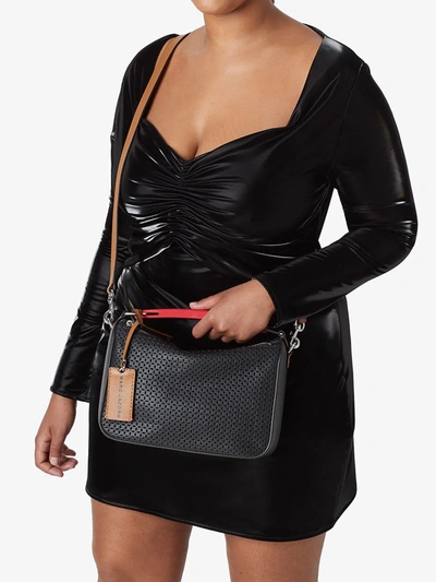 Shop Marc Jacobs The Soft Box 23 Perforated Crossbody Bag In Schwarz