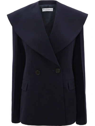 Shop Jw Anderson Shawl Lapel Tailored Jacket In Blue