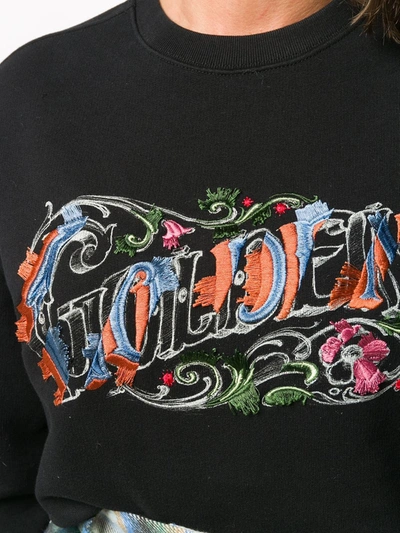 Shop Golden Goose Logo Embroidered Sweatshirt In Black