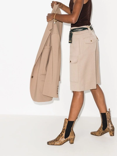 Paris Texas Snake-effect Leather Ankle Boots In Brown