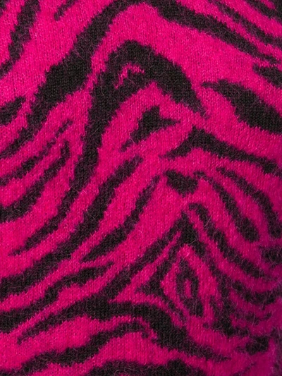 Shop Saint Laurent Zebra Intarsia Jumper In Pink