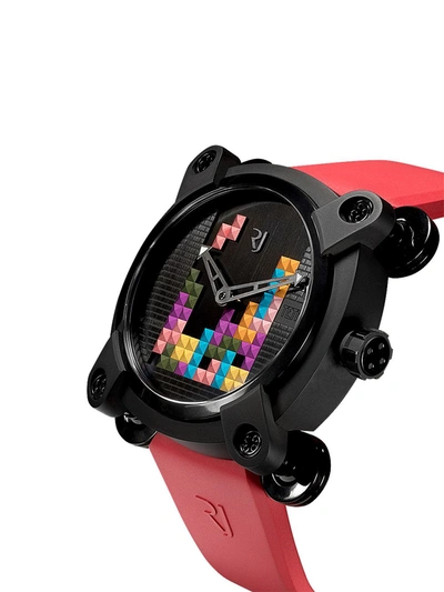 Shop Rj Watches Moon Invader Tetris-dna 46mm In Red