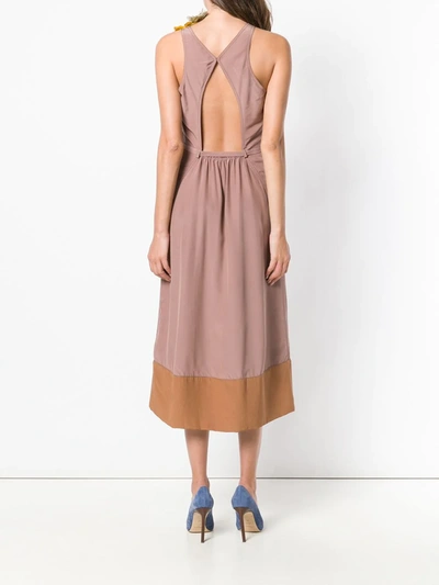 Shop Bottega Veneta Colour-block Midi Dress In Neutrals