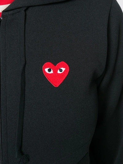 Shop Comme Des Garçons Play Logo Patch Hoodie In Black