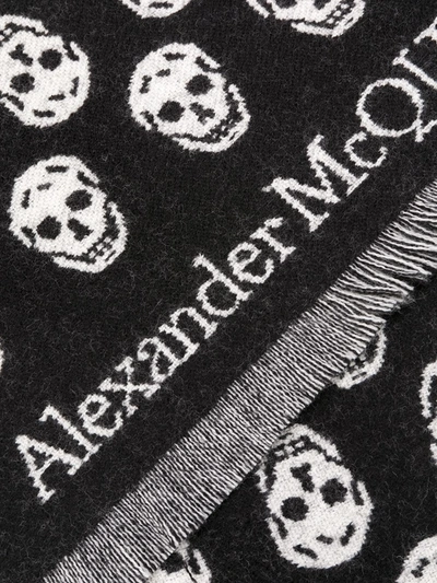 Shop Alexander Mcqueen Skull Jacquard-woven Scarf In Black