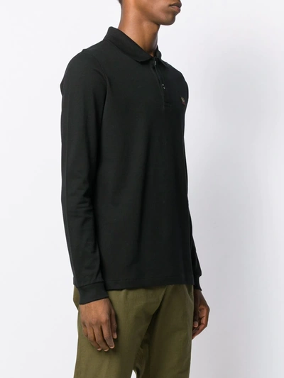 Shop Paul & Shark Logo Embroidered Polo Shirt In Black