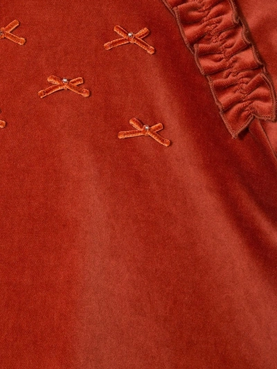 Familiar Bow Detail Dress In Brown