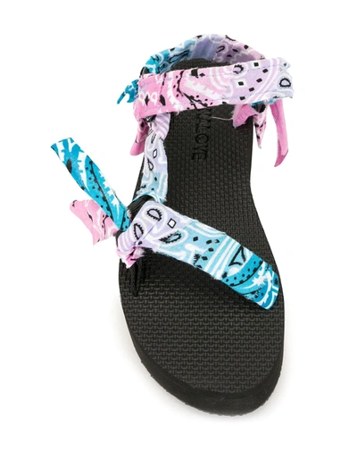 Shop Arizona Love Bandana Wrapped Platform Sandals In Black