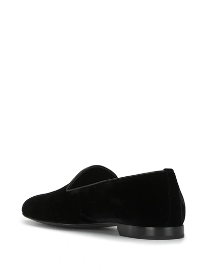 Shop Saint Laurent Almond-toe Slippers In Black