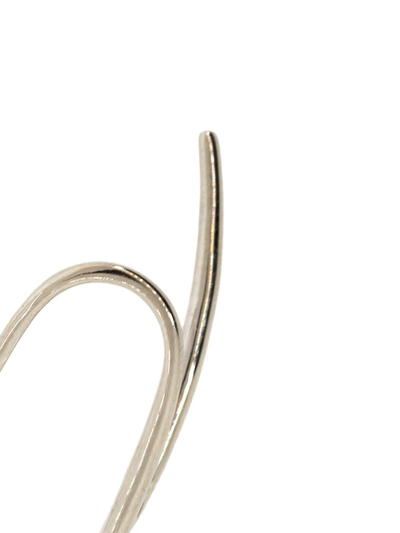 Shop Kat Kim 18kt White Gold Wishbone Ear Hooks In Silver