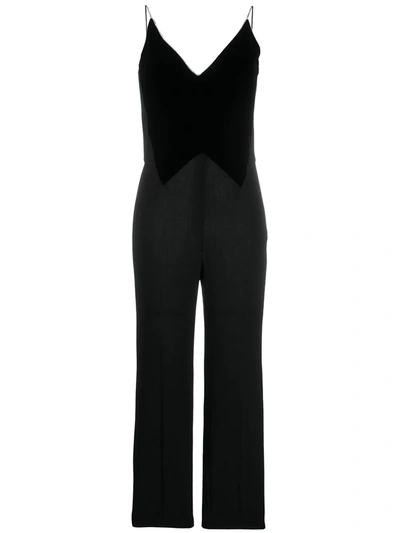 Shop Givenchy Velvet Panel Jumpsuit In Black