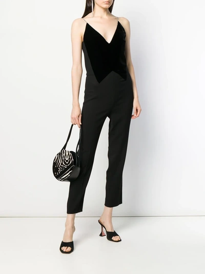 Shop Givenchy Velvet Panel Jumpsuit In Black