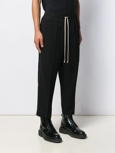 Shop Rick Owens Dropped Crotch Casual Trousers In Black