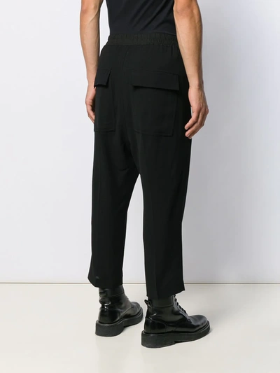 Shop Rick Owens Dropped Crotch Casual Trousers In Black