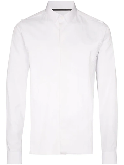 Shop Haider Ackermann Frayed-seam Buttoned Shirt In White