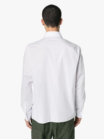 Shop Haider Ackermann Frayed-seam Buttoned Shirt In White